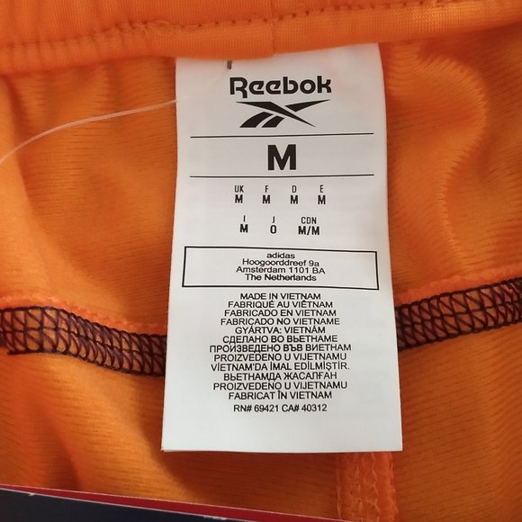 🆕 Reebok Men's Workout Ready Meet You There Shorts, High Vis Orange, NWT, Auth. - Picture 10 of 12